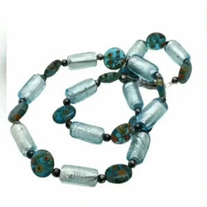 Vintage Millefiori Lamp Work Glass Beads Necklace Murano